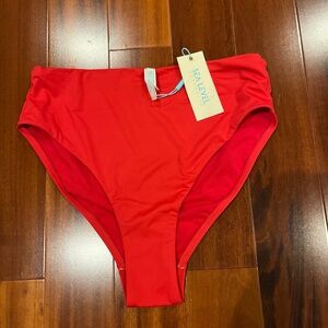 New NWT Sea Level Red Bikini Swim Bottom Essentials Retro‎ High Waist Size US 6